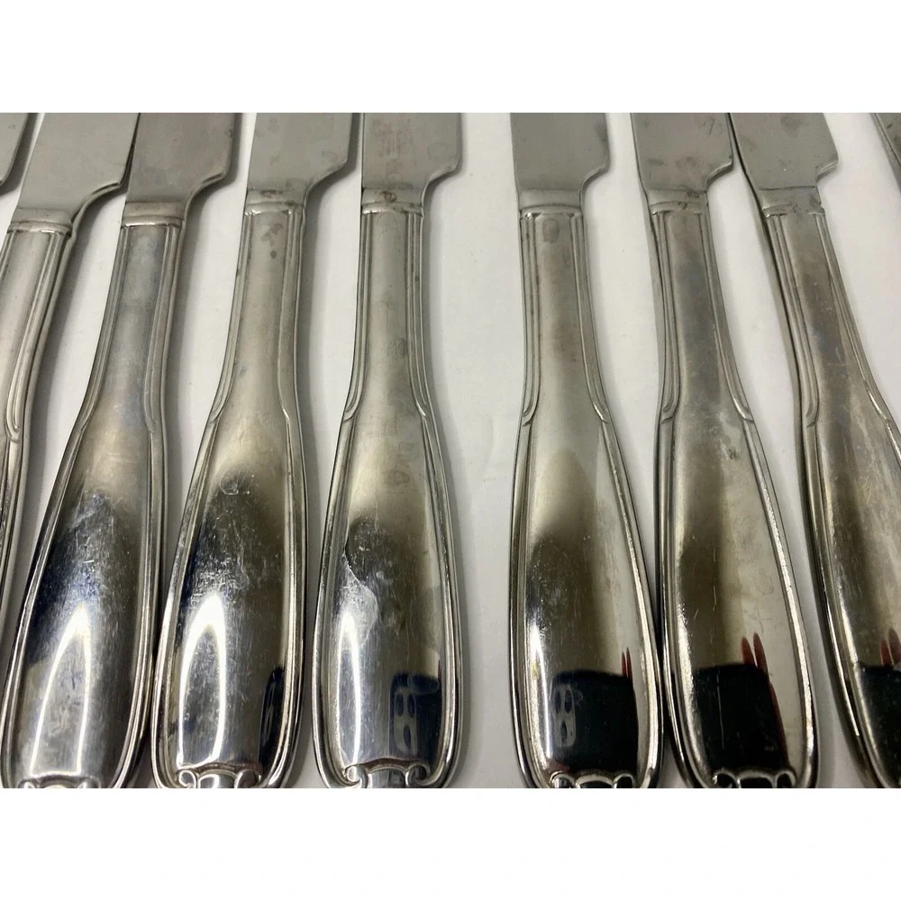 Reed & Barton Manor Park Stainless Steak Knives Lot Of 12 Replacements
